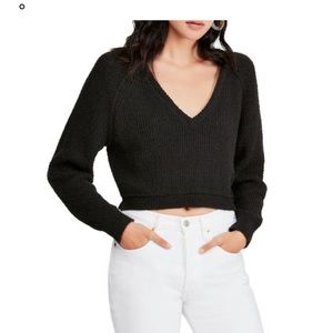 Womens Cropped V-Neck Pullover Sweater-Free People